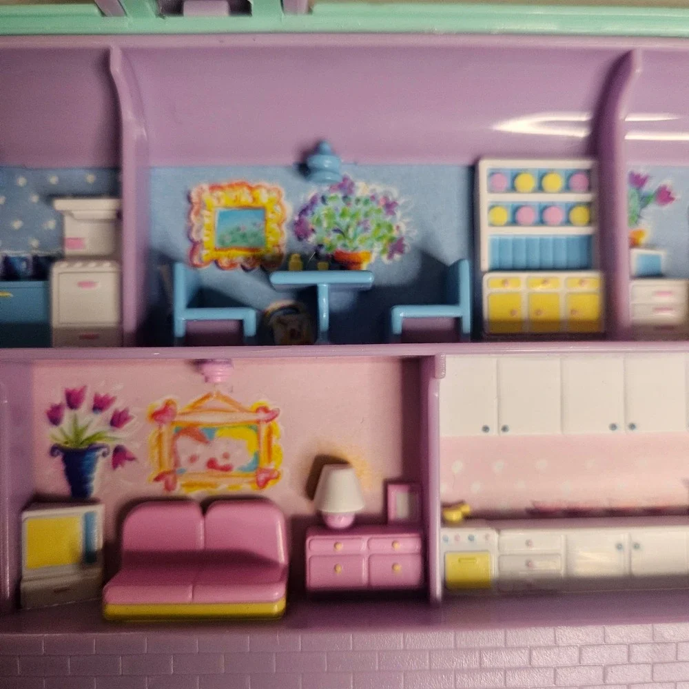 Vintage 1990 Polly Pocket Bluebird Pencil Case Only Teal Green Dollhouse